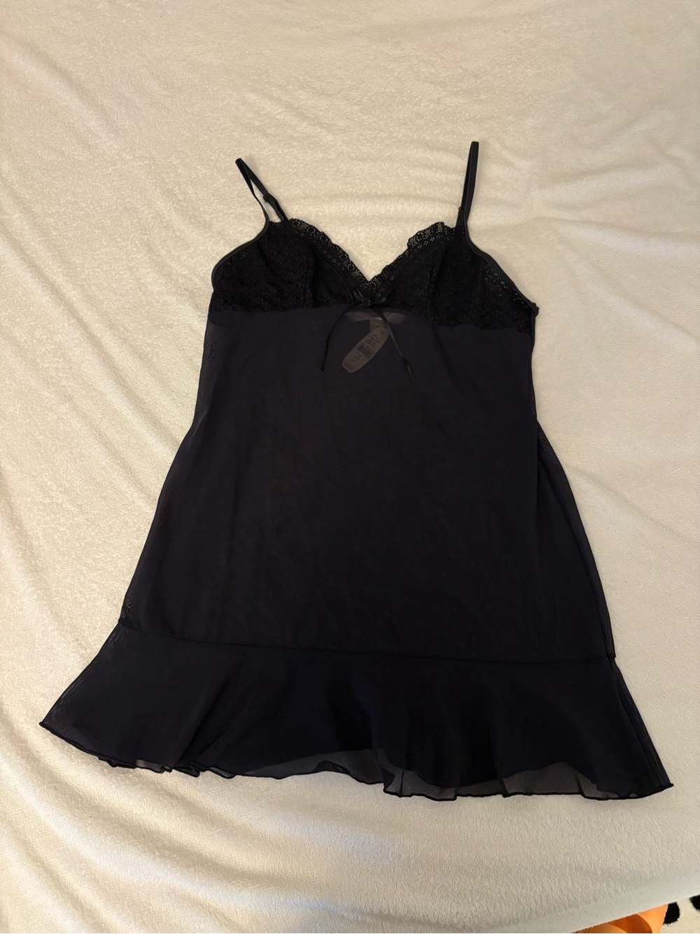 Victoria's Secret Black Lace-Trim Slip Dress